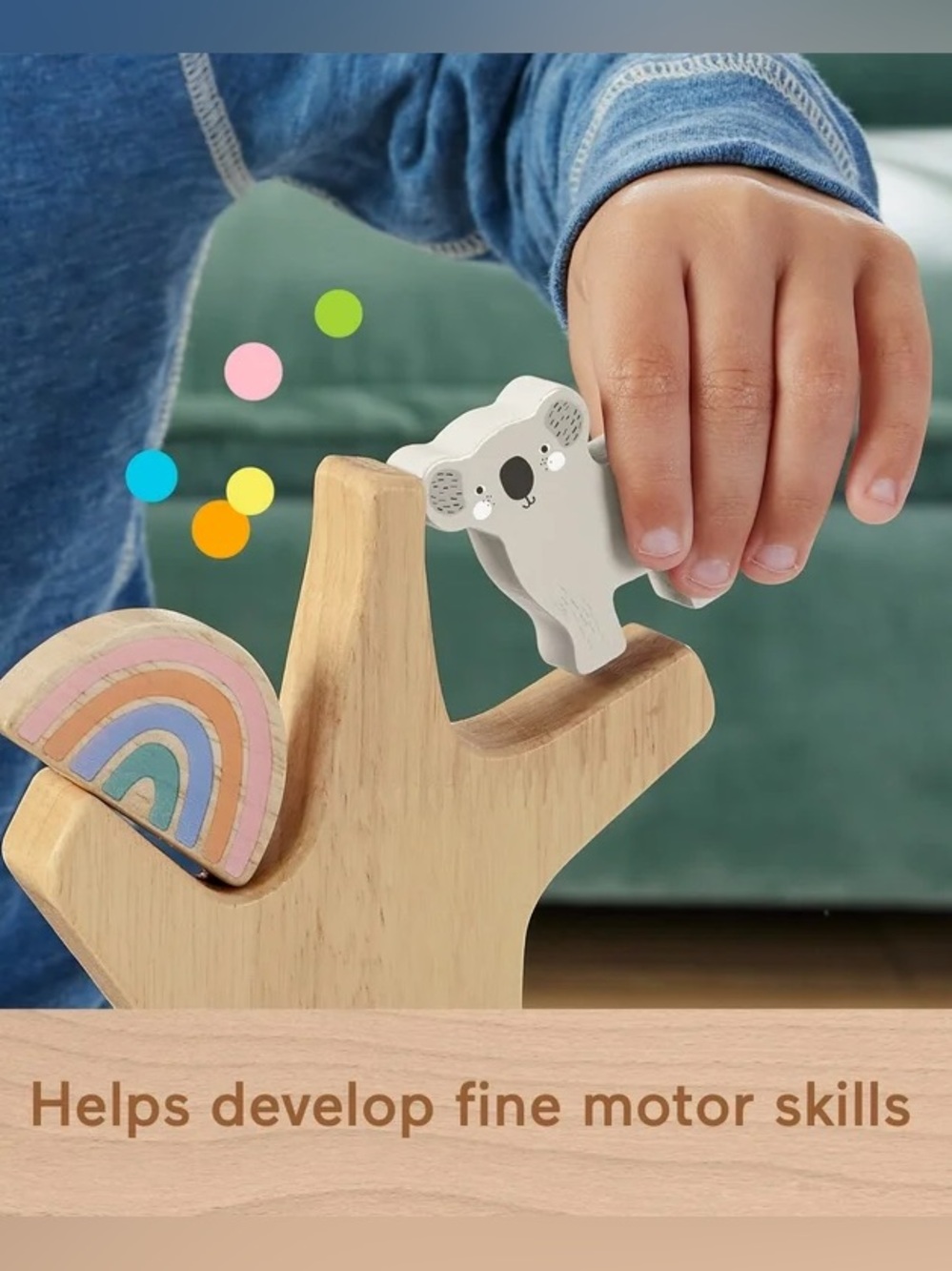🆕 Fisher Price Wooden Balance Tree Stacking Activity Toy Development Play 10 PCS - Picture 3 of 8